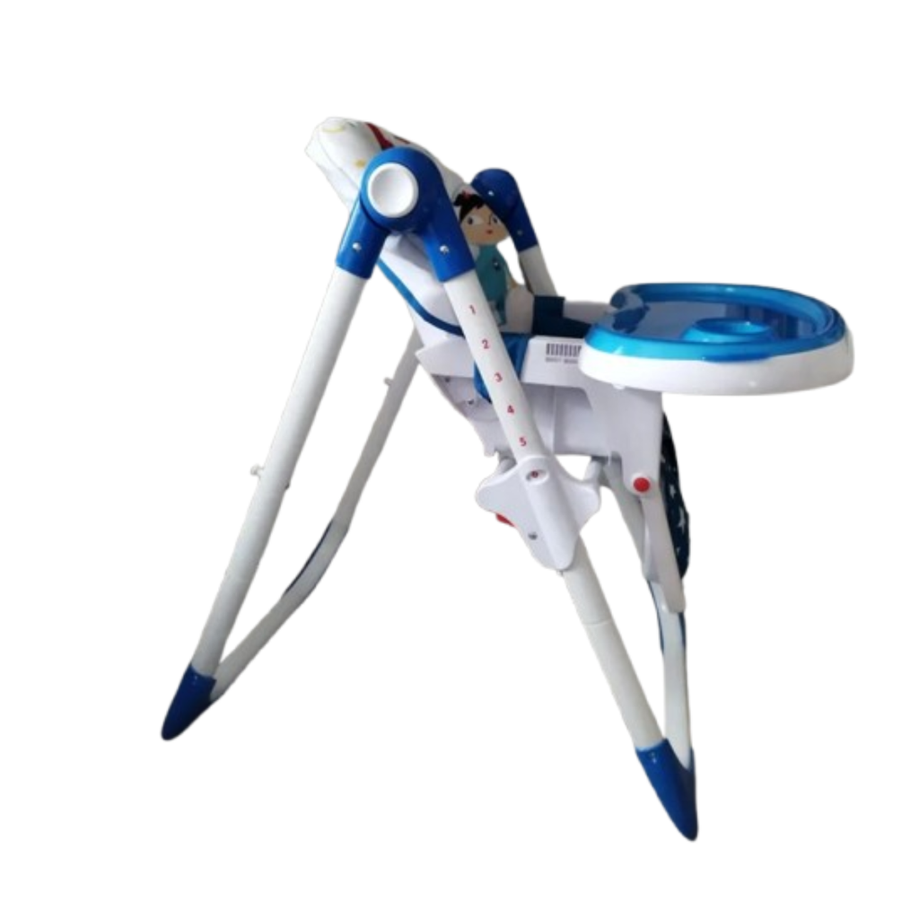 Trona para bebé Piku con diseño espacial regulable en altura y arnés de seguridad